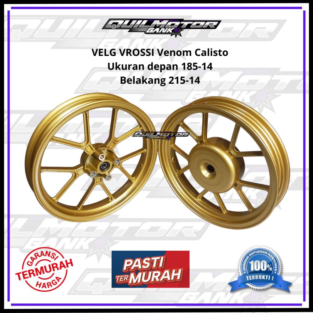 Velg Vrossi Venom Calisto Ring 14 Ukuran 185-215 Gold Sand Original - Velg Racing Vrossi Calisto Rin