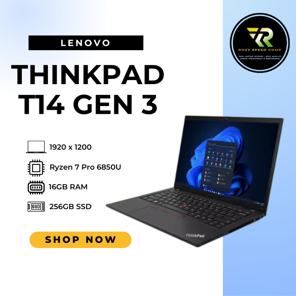 LENOVO THINKPAD T14 GEN 3 AMD RYZEN 7 PRO 6850U RAM 16GB SSD 256GB NVME BAKLITE FHD IPS TOUCHSCREEN 
