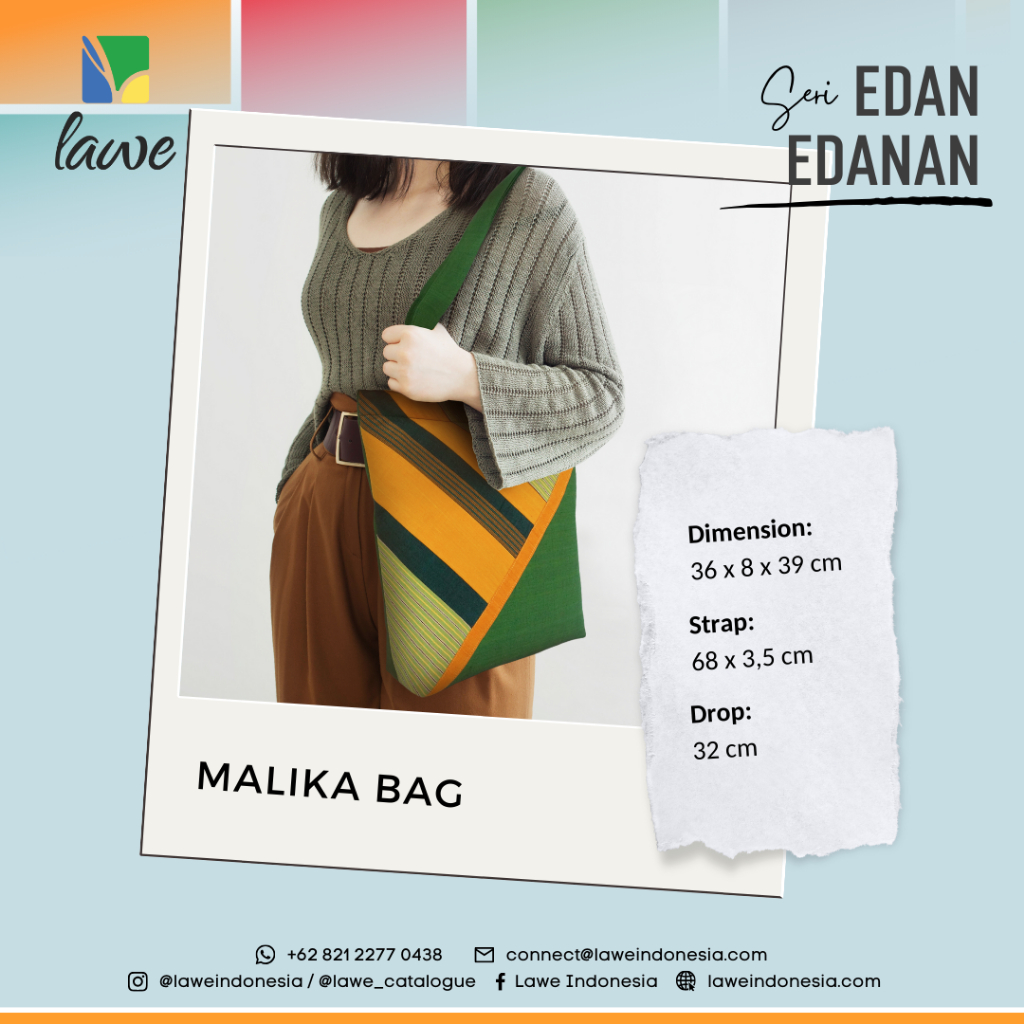 Tas Wanita, Tas Totebag, Desain Lurik, Malika Bag Lawe