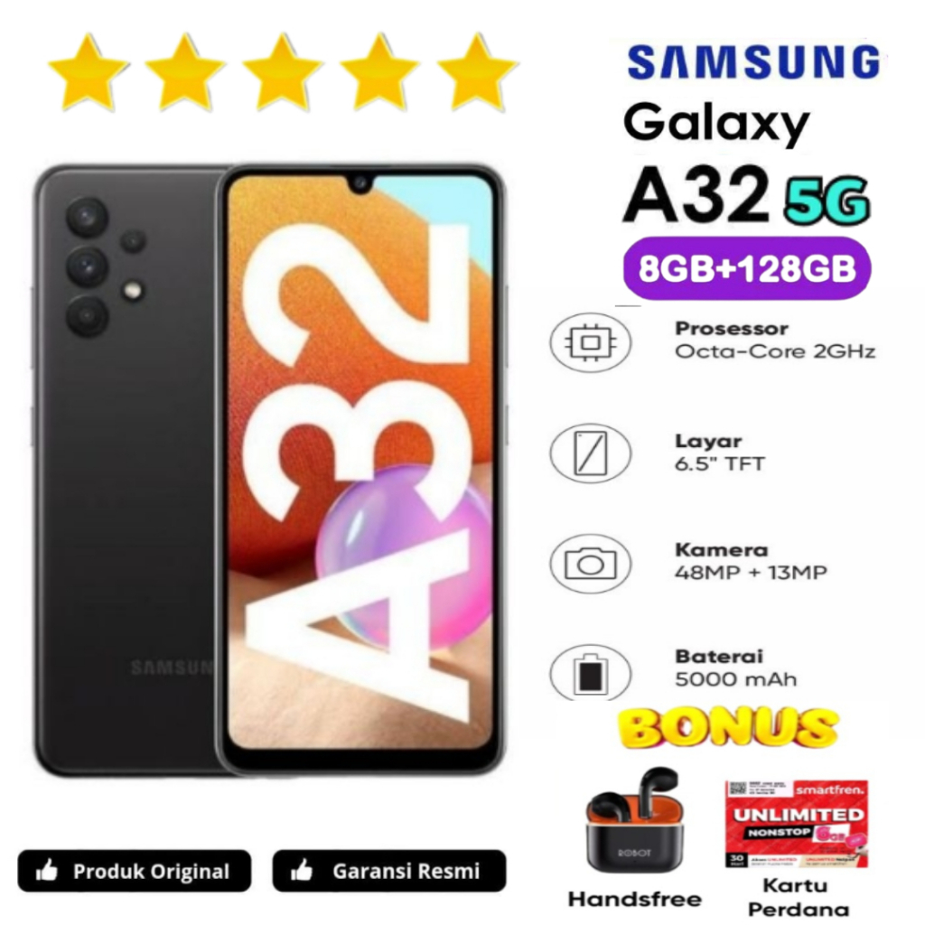 HP SAMSUNG A32 5G 8GB/128GB ORIGINAL DAN EXTRA BONUS