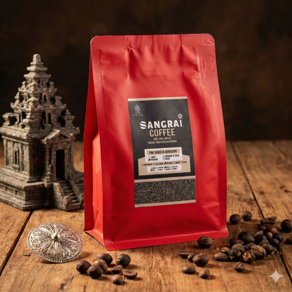 Kopi fine  Robusta Natural  Wonosobo 200 gram Biji Sangrai Medium To Dark Roast Utuh & Bubuk Halus s