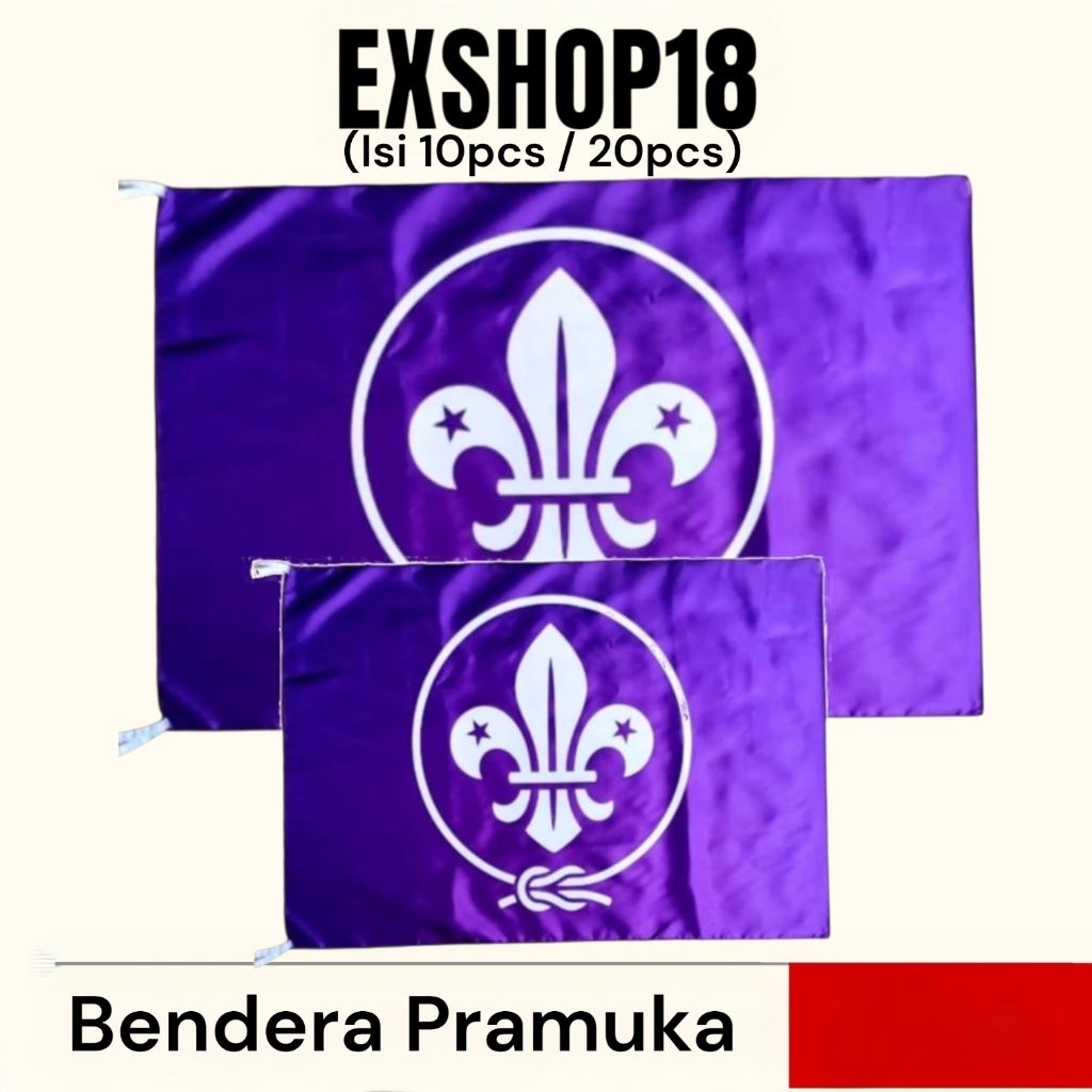 1Kodi Bendera Pramuka Wosm Sablon Besar & Kecil / Bendera Wosm Baru / Bendera Pandu Pramuka Sablon