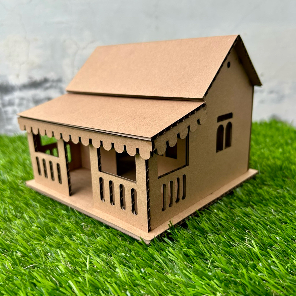 Miniatur Maket Rumah Adat Betawi Maket rumah kardus Prakarya miniatur rumah kardus
