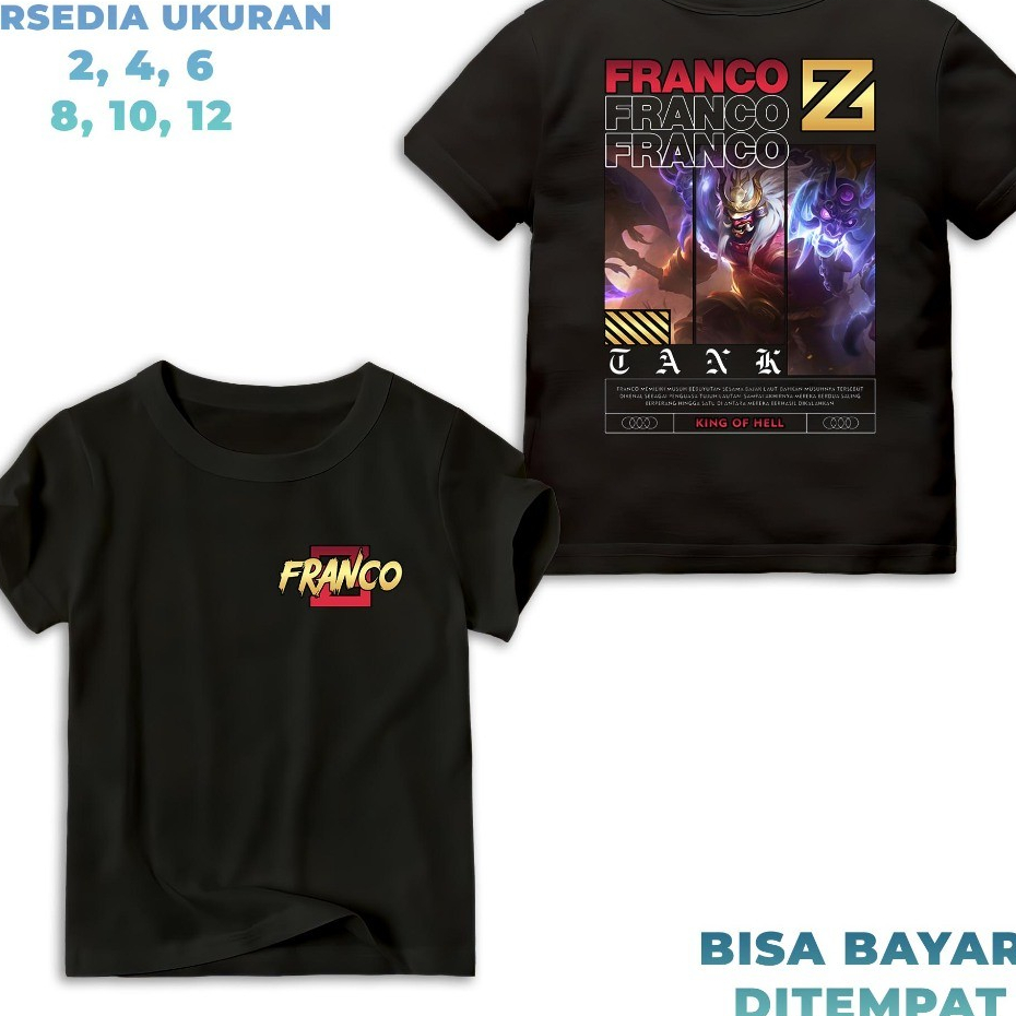 - Kaos Hero Mobile Legend - Franco King Of Hell - Hero Tank - Baju Kaos  Unisex - Bisa COD