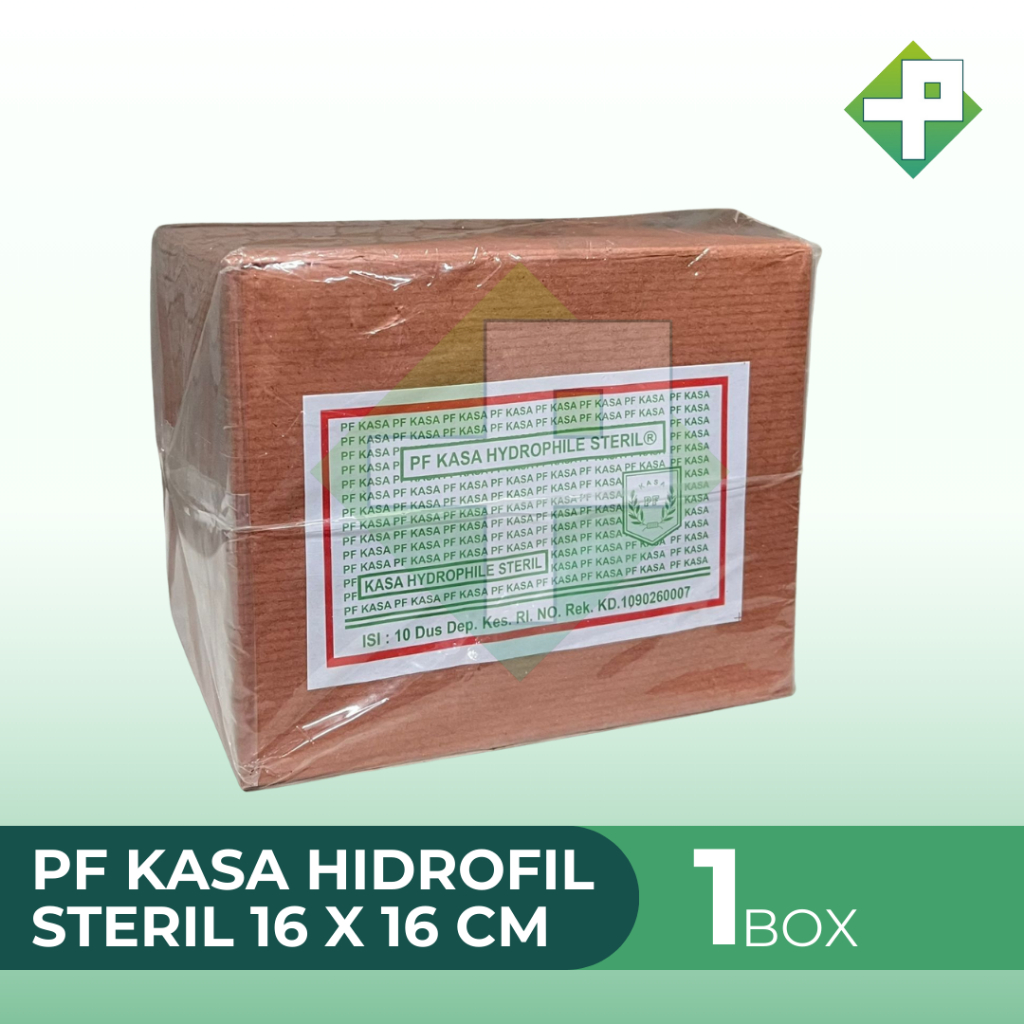 PF Kasa Hidrofil Steril 16x16cm | Kasa Steril Sampul Coklat isi 10 Box 120's Lembar | PENTALOGY