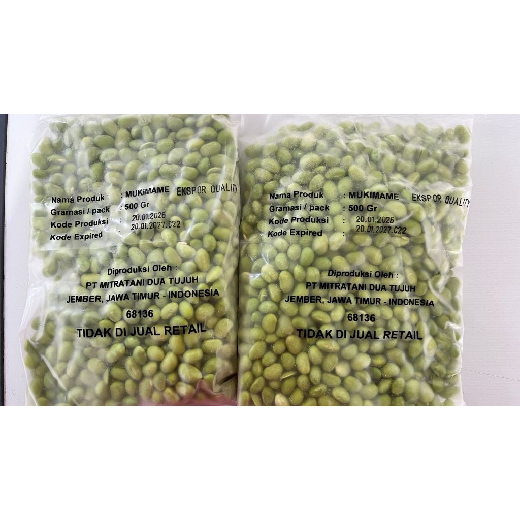 Edamame Kupas Frozen Mukimami Kacang Jepang - Setengah Matang, Praktis, Segar