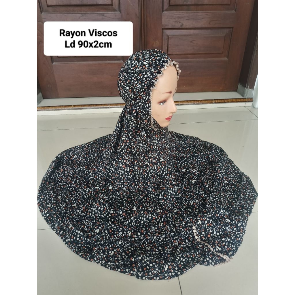 MUKENA RAYON VISCOST MOTIF BUNGA TERUSAN DEWASA