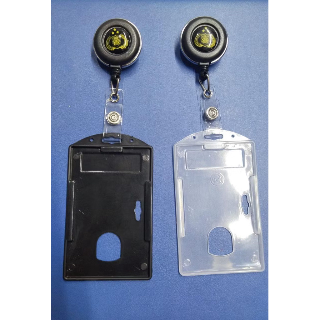 Set Yoyo Putar / Yoyo Swing List Besi Chrome Logo Tribrata Polri Polisi + Kesing Tempat Wadah Kartu 