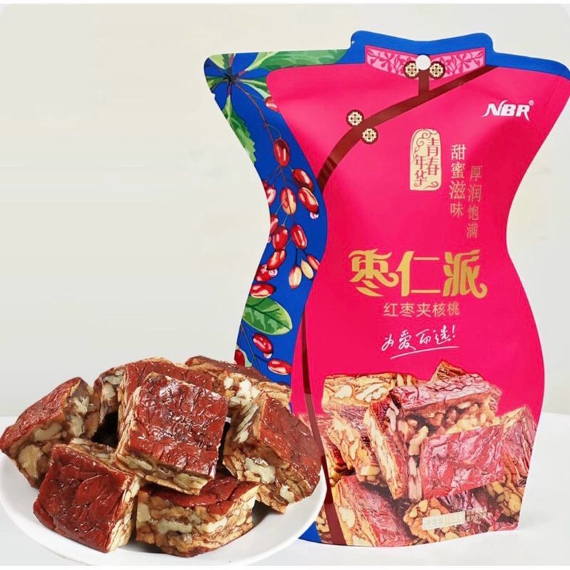 Jujube With Walnut Kernel NBR Kurma Merah Isi Kacang Kenari Angco Jujube Kacang 168gr