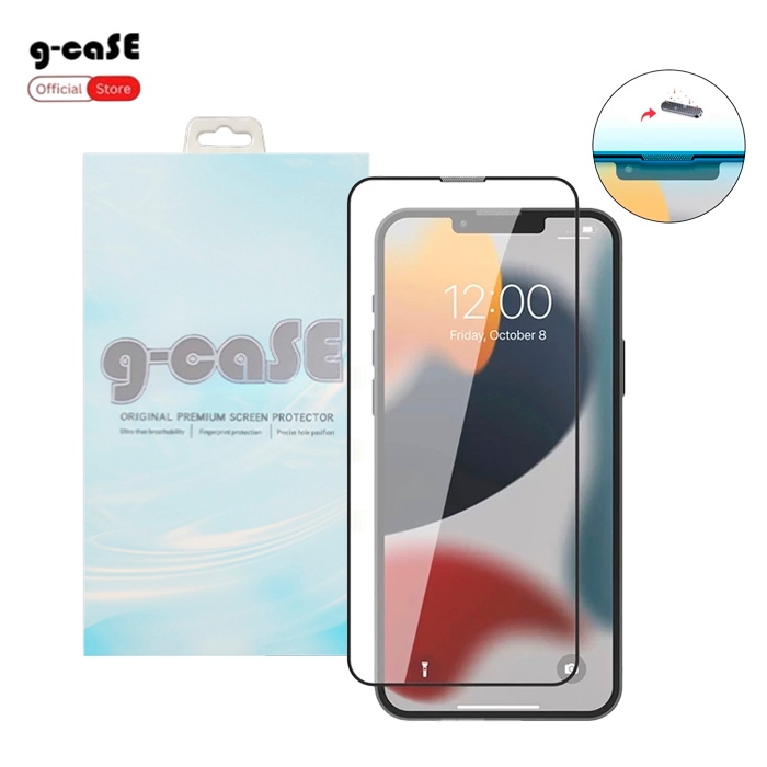 G-caSE Tempered Glass Full + Dust Big Untuk Iphone X Xs Xr Xsmax 11 11Pro 11Promax Pro Max Anti Gore