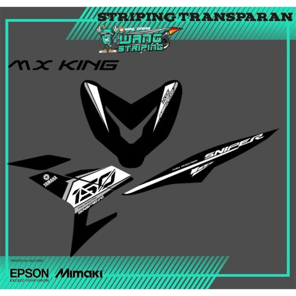 STRIPING STICKER MX KING TRANSPARAN ELEGAN SIMPLE ROBOTIC