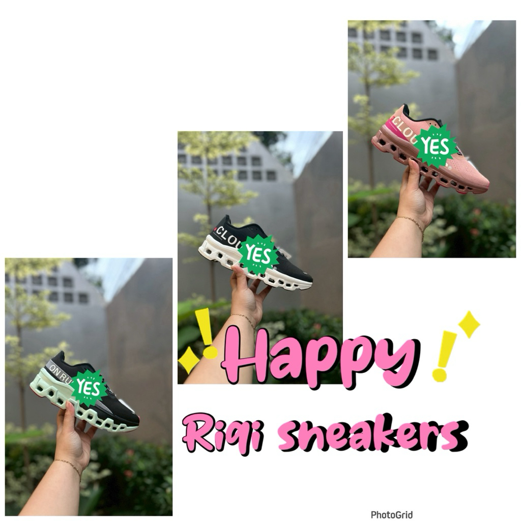 Riqi Sneakers Sepatu Pria Oc Hitam Putih Hitam Cream