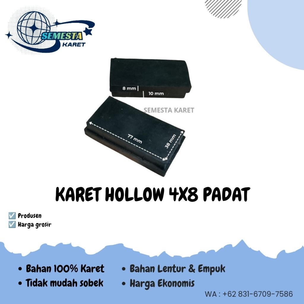 Karet Hollow 4x8 Padat