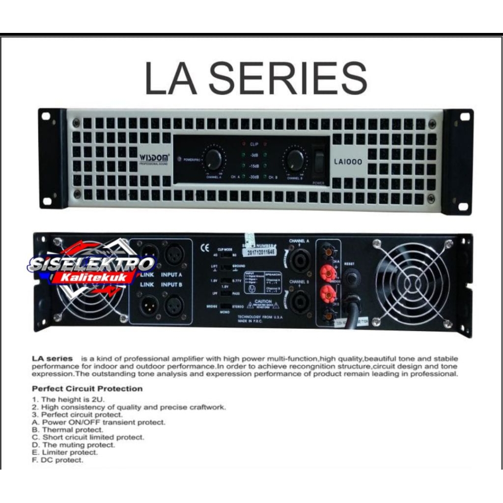 power amplifier wisdom la1000 power Wisdom la 1000