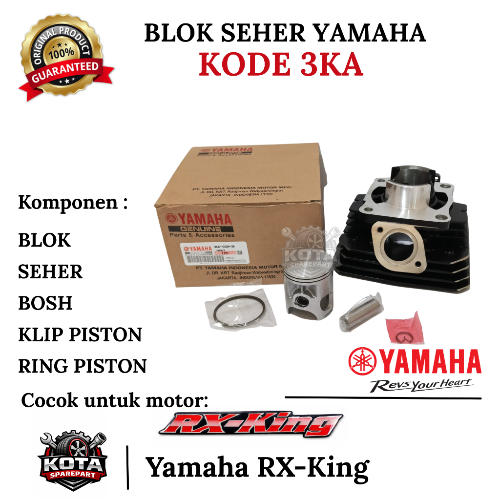 BLOK SEHER ORIGINAL YAMAHA KODE 3KA UNTUK MOTOR RX-KING, RX-KING 135, RX- KING NEW/OLD, RX-KING COBR