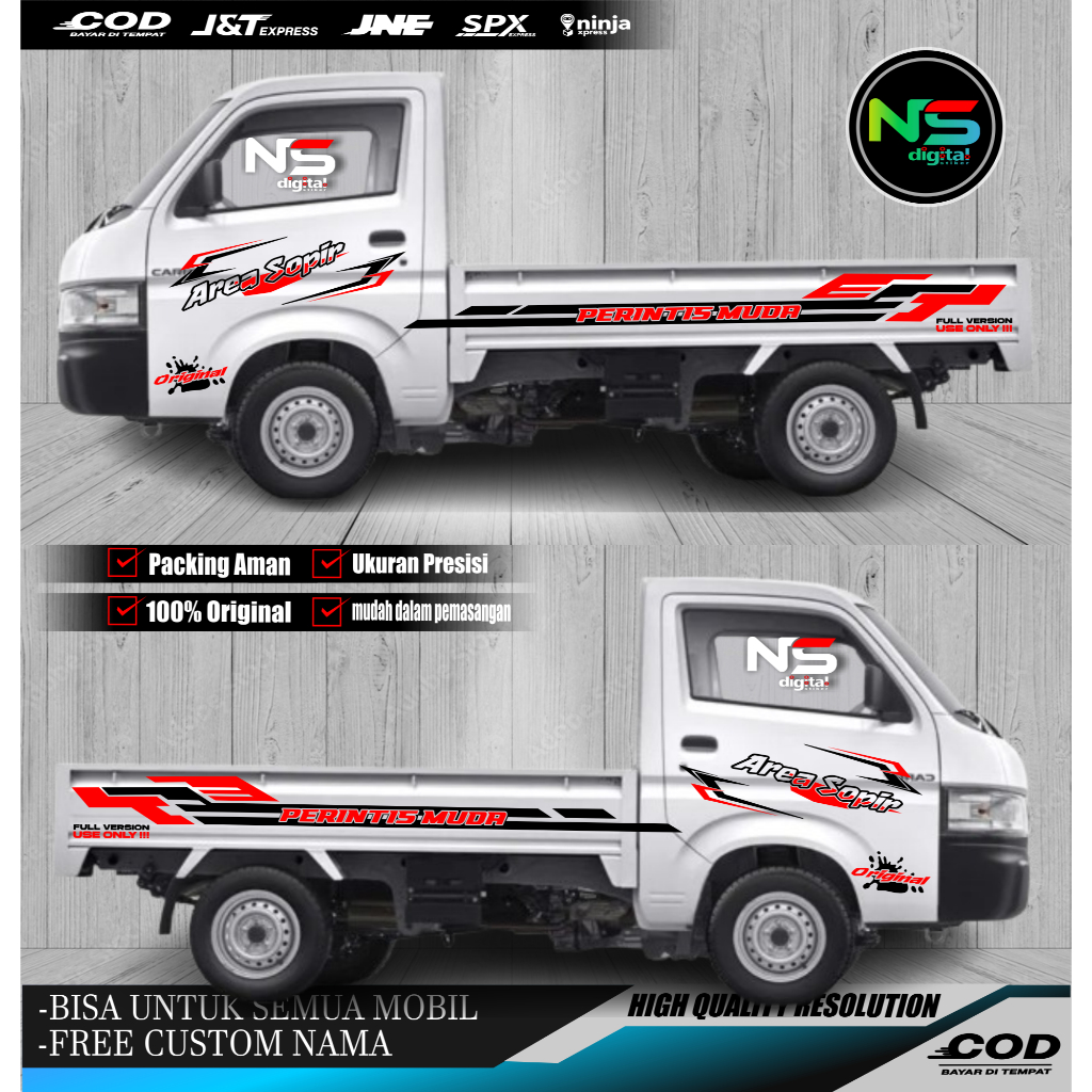 Stiker Mobil Pick Up New Carry Stiker Variasi Bodi Samping Pick Up Suzuki Carry