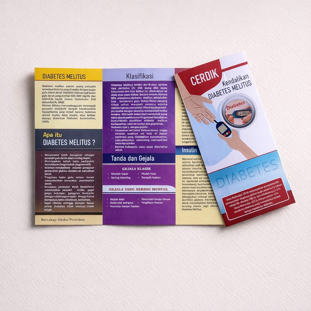 Leaflet / Brosur Diabetes, Brosur Diabetes Melitus, Brosur DM