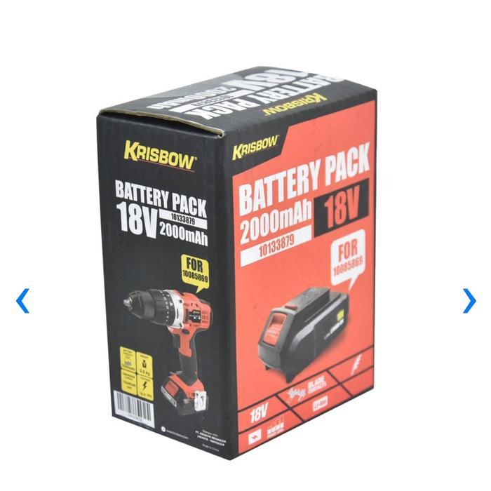 Krisbow Part Baterai Rechargeable Mesin Bor Listrik 18V 2.0Ah Irab182