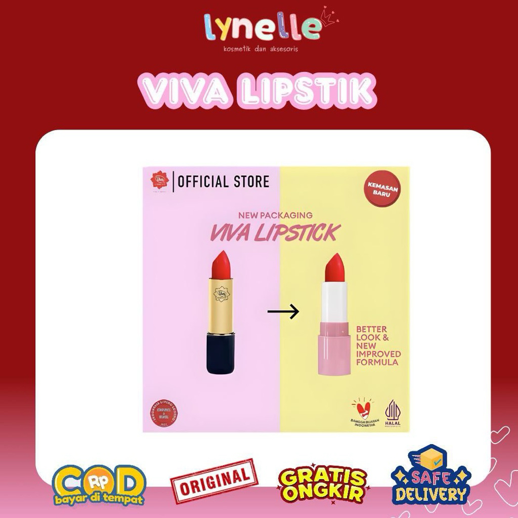 VIVA LIPSTIK WITH SQUALANE AND MINERAL OIL ORIGINAL BPOM