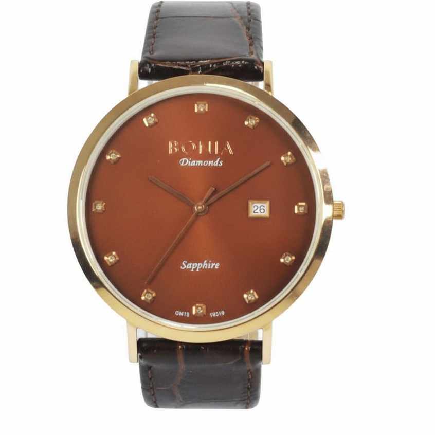 Jam Tangan Pria Bonia B10319-1547 Series Diamond Leather Strap Original