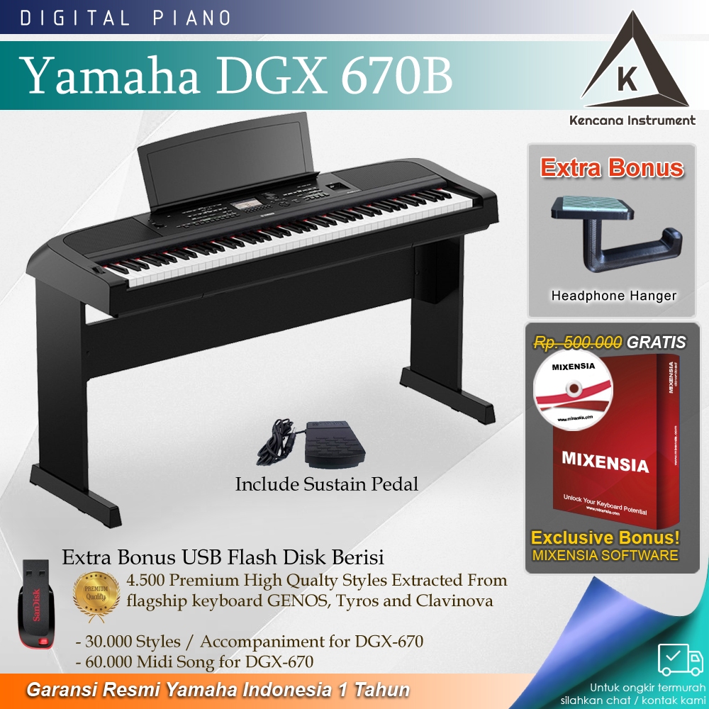 Yamaha DGX670 / DGX 670 Digital Piano (penerus DGX660 660)