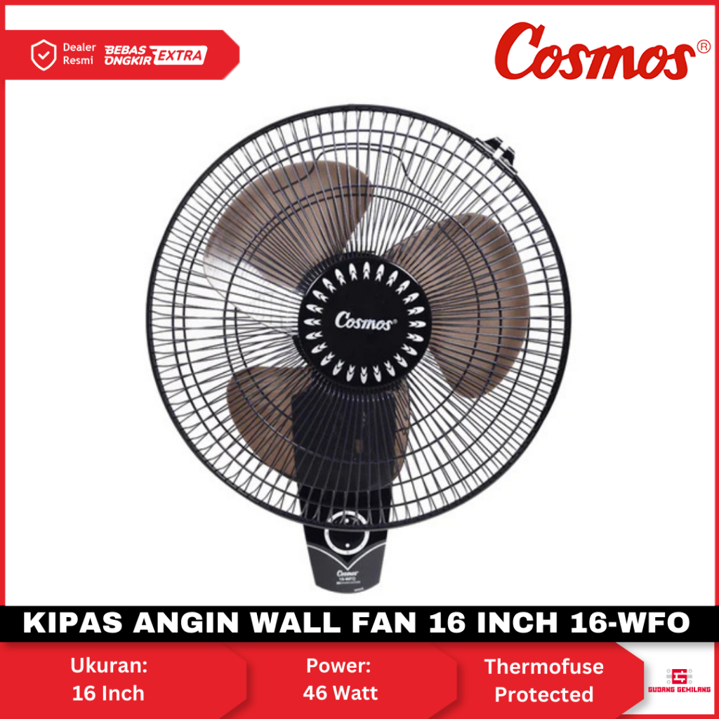 Kipas Angin Dinding 16 Inch Cosmos Kipas Angin Dinding Wall Fan 16-WFO COSMOS