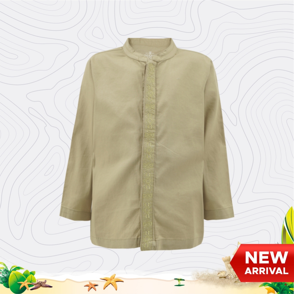 Cressida Kemeja Koko Kids Boy Green Lengan Panjang - 1FB414J