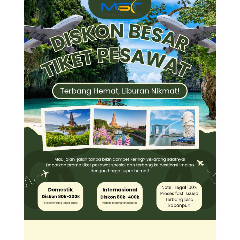 PROMO TIKET PESAWAT ALL MASKAPAII DOEMESTIK DAN INTERNASIONAL