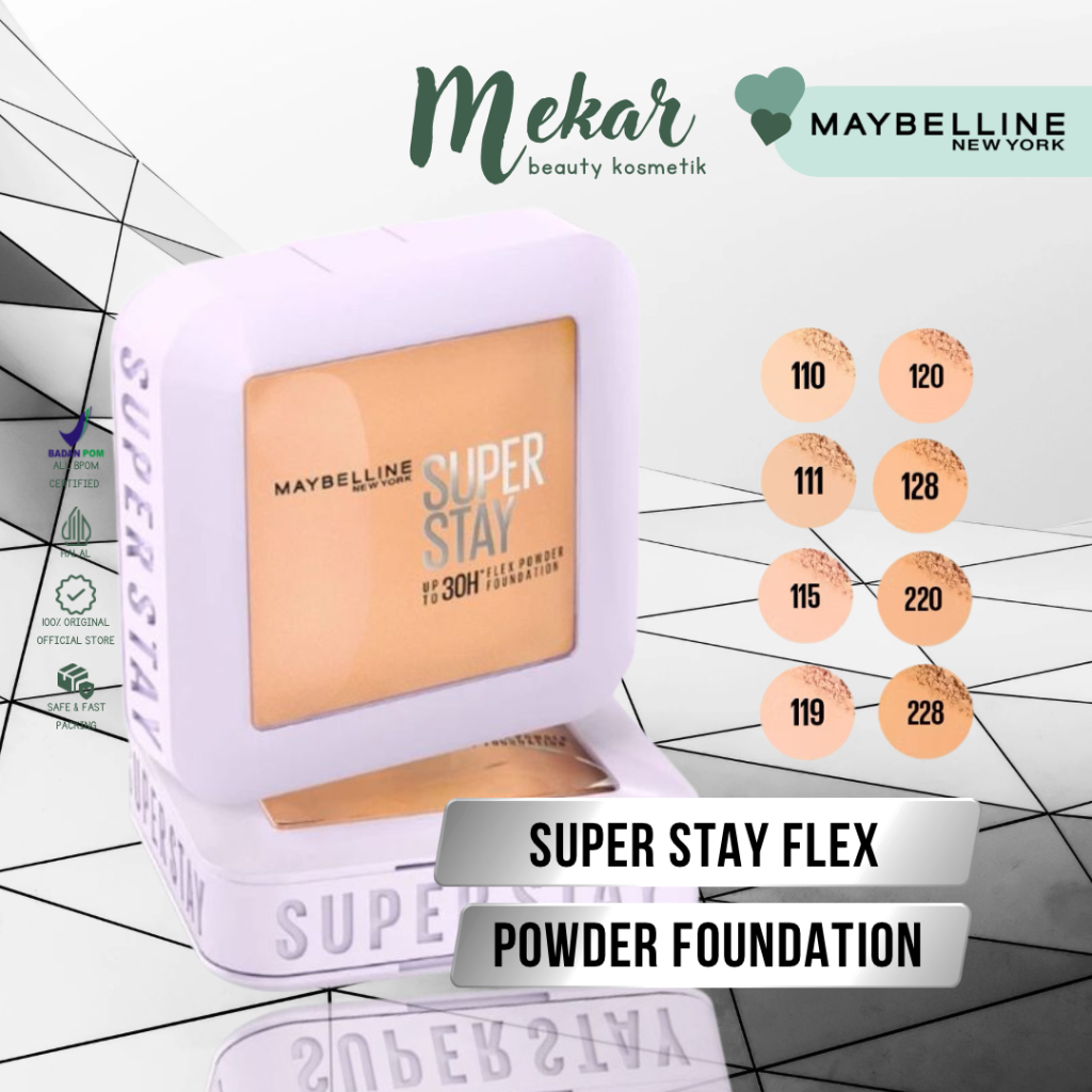 MAYBELLINE Superstay Flex Powder Foundation 30H Longwear Powder Foundation Two-Way Cake Oil Control 