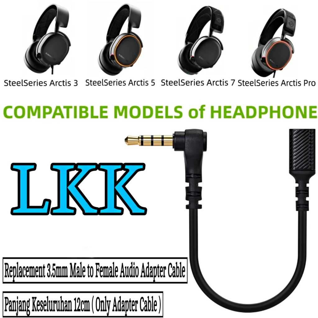 Male to Female 3.5mm Audio Adapter Cable Steelseries Arctis 3 - Steelseries Arctis 5 - Steelseries A