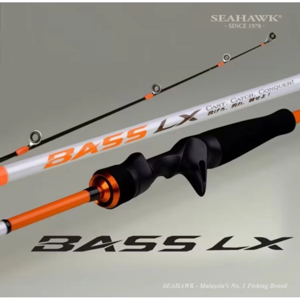 Joran Pancing BC Baitcasting Seahawk Bass LX 180 cm 6-16 lb Ring Fuji Solid Carbon