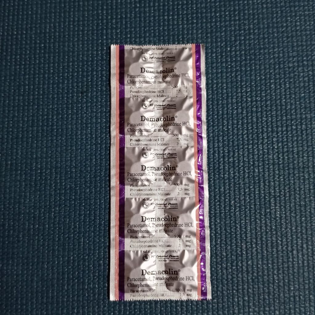 demacolin 1 strip flu pilek