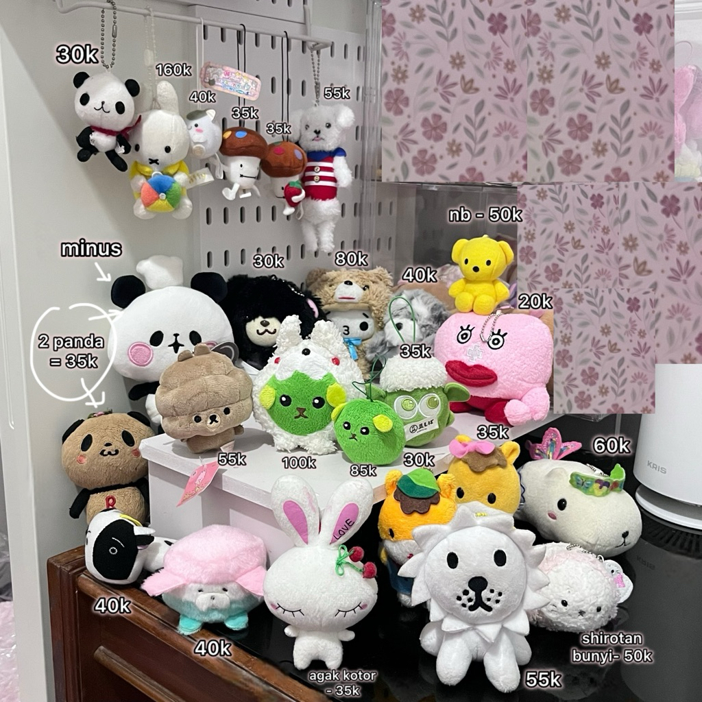 FLASH SALE KEYCHAIN MAMESHIBA MIFFY PANDA KARAKTER UNIK JEPANG KOREA CAPYBARA KAOMOJI ETC