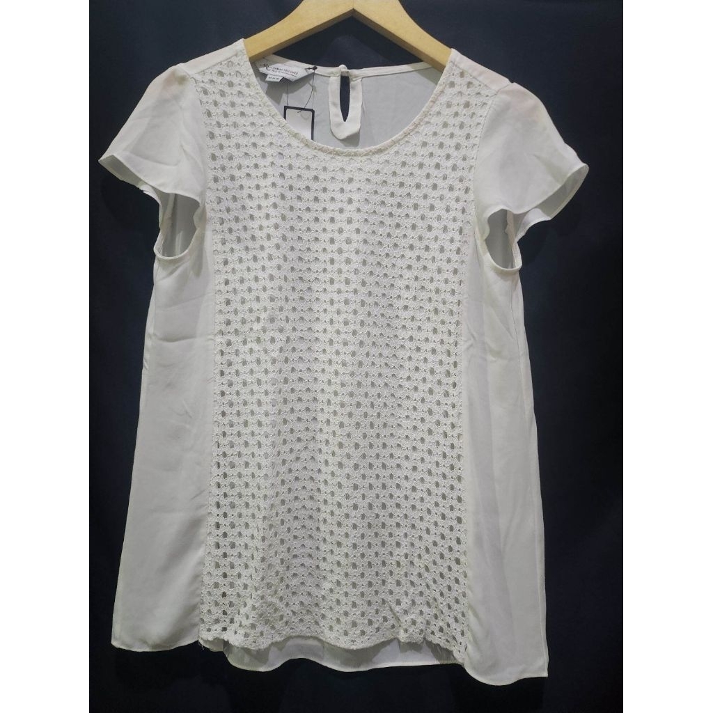 C2 atasan cewek sifon putih polos