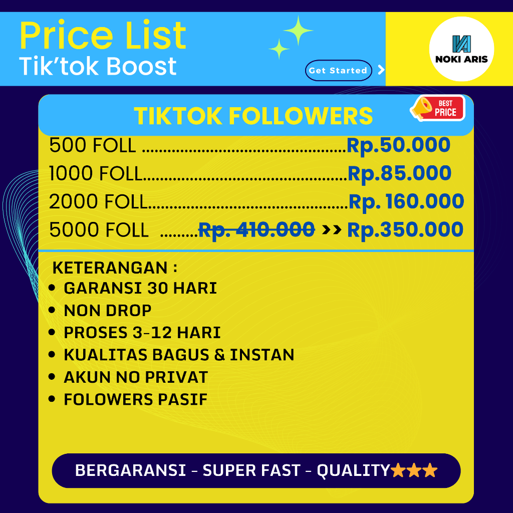 PERMANEN Jasa TikTok Followers Berkualitas Bergaransi Aman