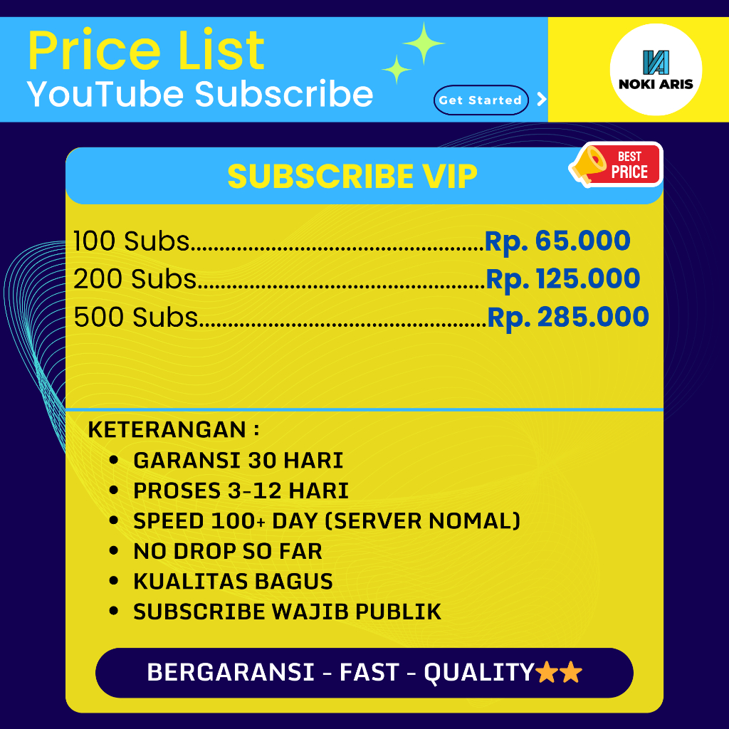 Jasa Youtube Subscribe Bergaransi No Drop Aman by NOKI ARIS STORE