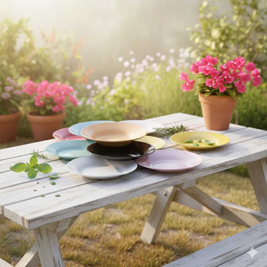 PIRING MAKAN CANTIK/PIRING MAKAN WARNA POLOS/PIRING KERAMIK