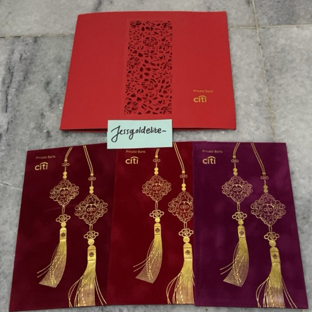 citi private bank angpao 2026 1 pack 3 pcs bludru imlek angpau amplop merah red envelopes red packet