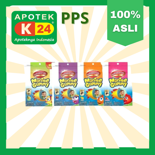 CEREBROFORT MARINE GUMMY Vitamin Anak Fish Oil Kenyal Rasa Orange 20g (1 Box)