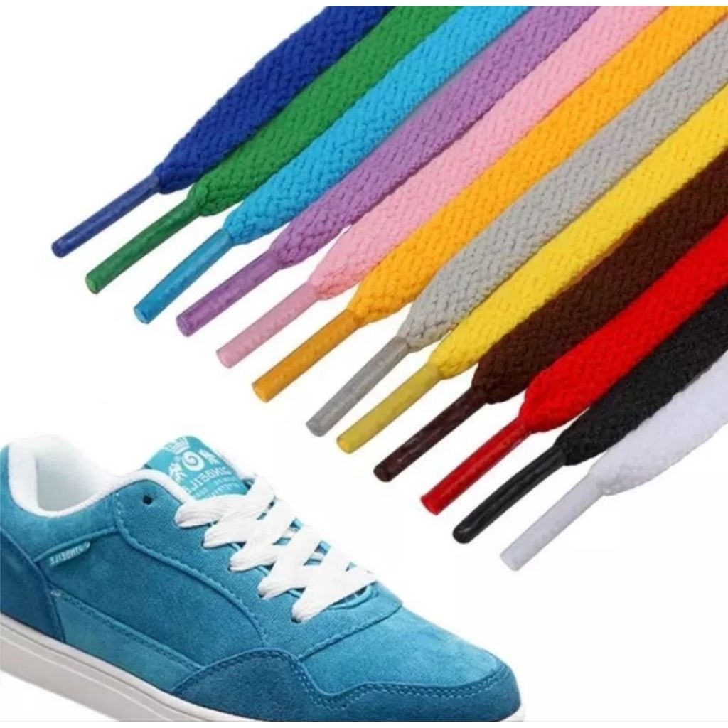 Tali Sepatu dewasa anak murah banyak warna/ Tali Sepatu sepasang 2 pcs gepeng/ tali sepatu warna war