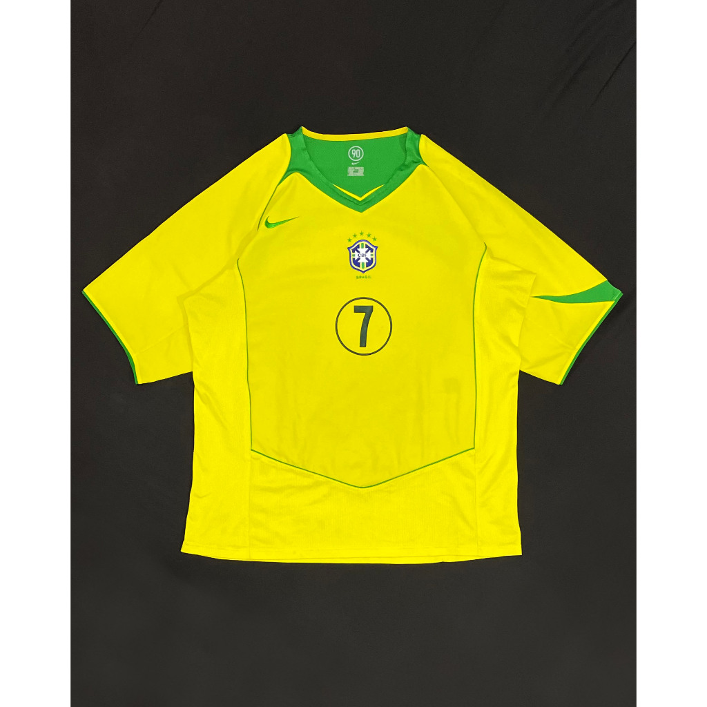 Original Nike Brazil Home Kit 2004 2005 2006 Jersey Bola Vintage