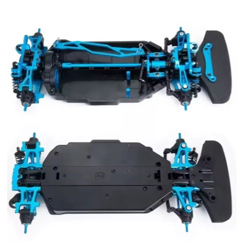 DIY RC Metal&Plastic Chassis Frame Assembled Set for 1/10 Tamiya TT02 RC Model Car Kit