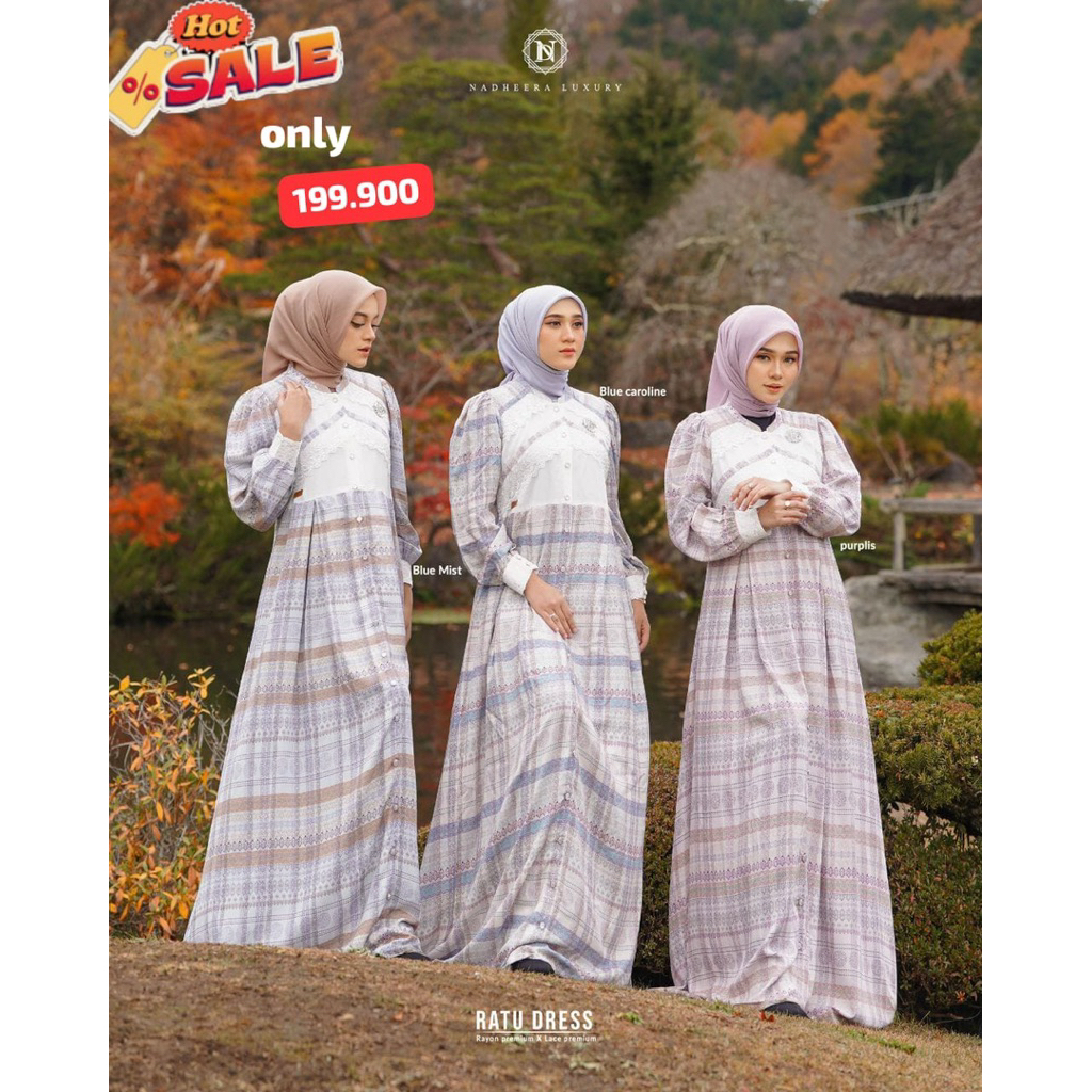 PROMO - RATU DRESS GAMIS RAYON BRUKAT BY NADHEERA LUXURY