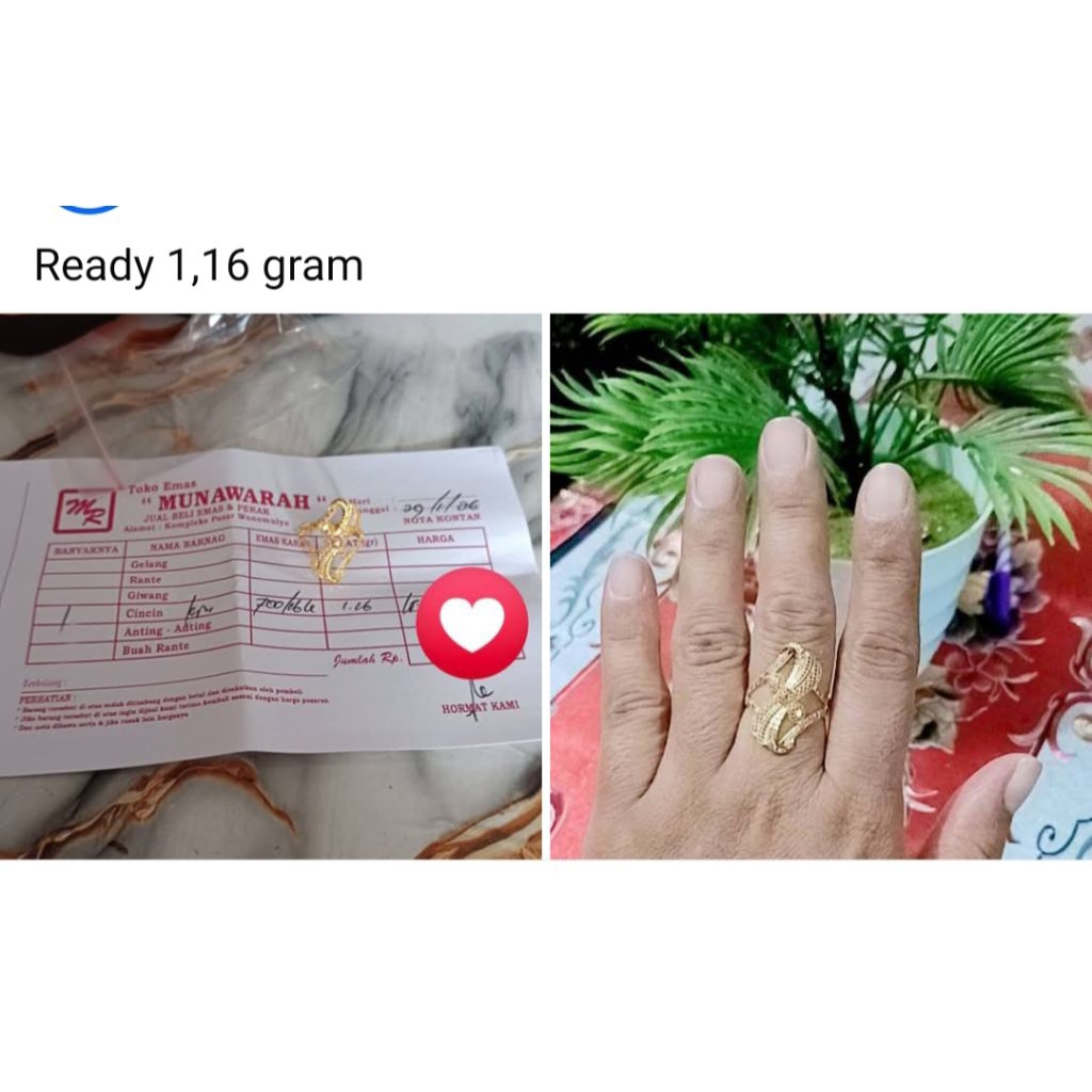 cincin emas asli. kode 700