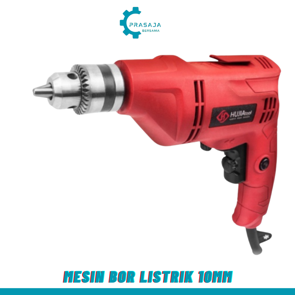 Electric Drill Bor Tangan Kayu Besi Listrik 10 mm Hujia Tools Keyles Chuck Tenaga Aligator Bisa Bola