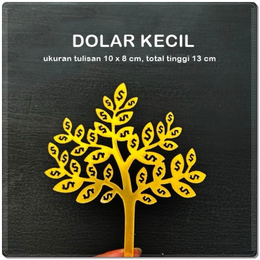 Tancapan pohon dollar / cake topper dollar tree / topper kakek nenek imlek dollar tree / hiasan imle