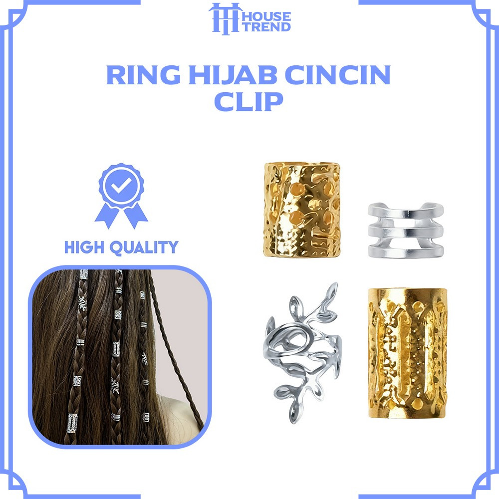 HOUSE-C1406 Cincin Klip Manik Dekorasi Rambut Hair Braid / Ring Adjustable Aksesoris Kepang Aestheti