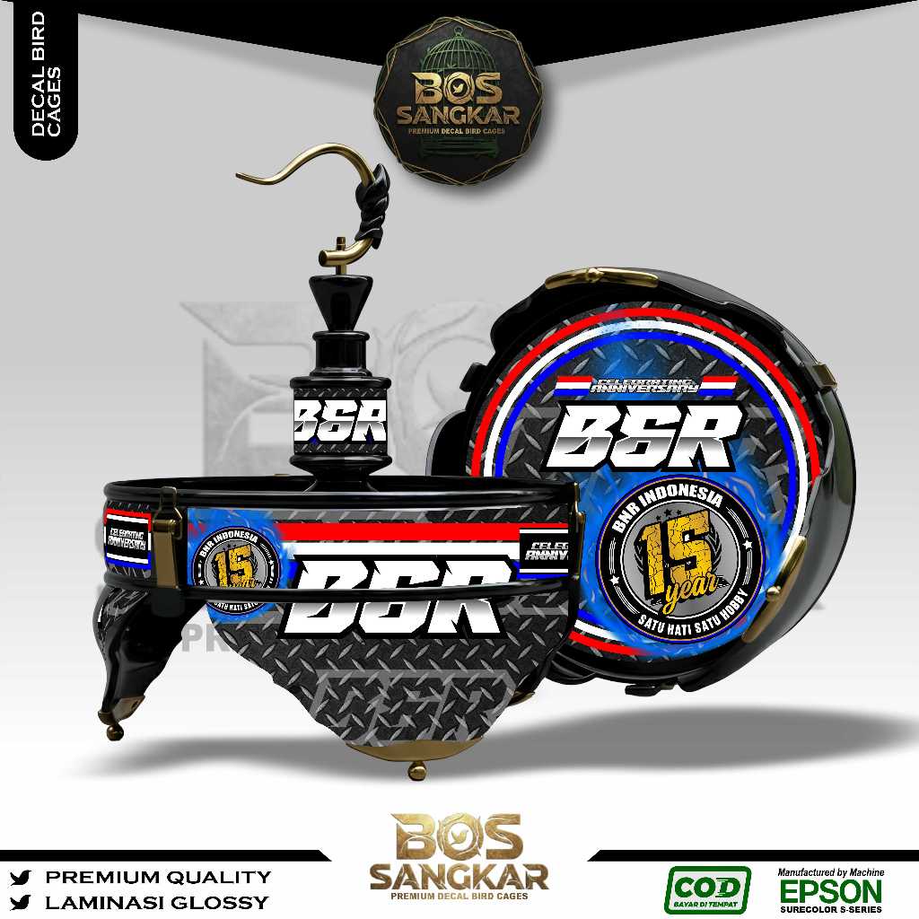 STIKER DECAL SANGKAR BURUNG BUNDAR LINGKARAN LOVE BIRD HELOPET BATMAN CUSTOM BSR BS14