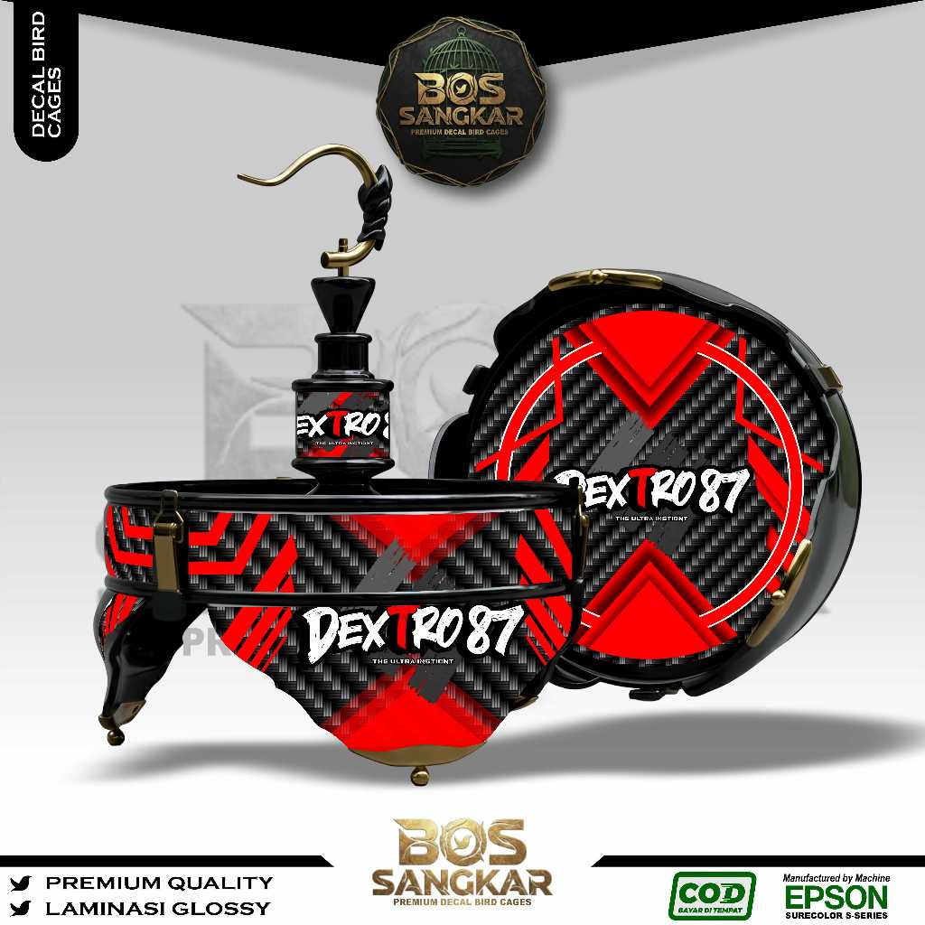 STIKER DECAL SANGKAR BURUNG BUNDAR LINGKARAN LOVE BIRD HELOPET BATMAN CUSTOM DEXTRO 87 BS15