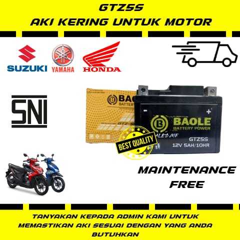Aki Motor Honda BEAT Aki Kering Accu Kering MF GTZ5S